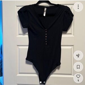 Free People Black Bodysuit, size small